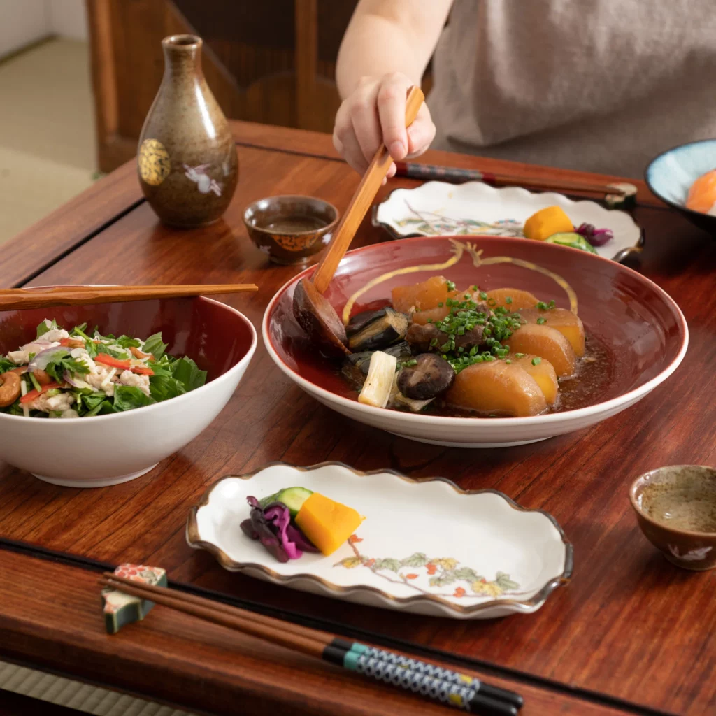Mix and Match teh Gorgeous Musubi Kiln Tableware to create an amazing table setting